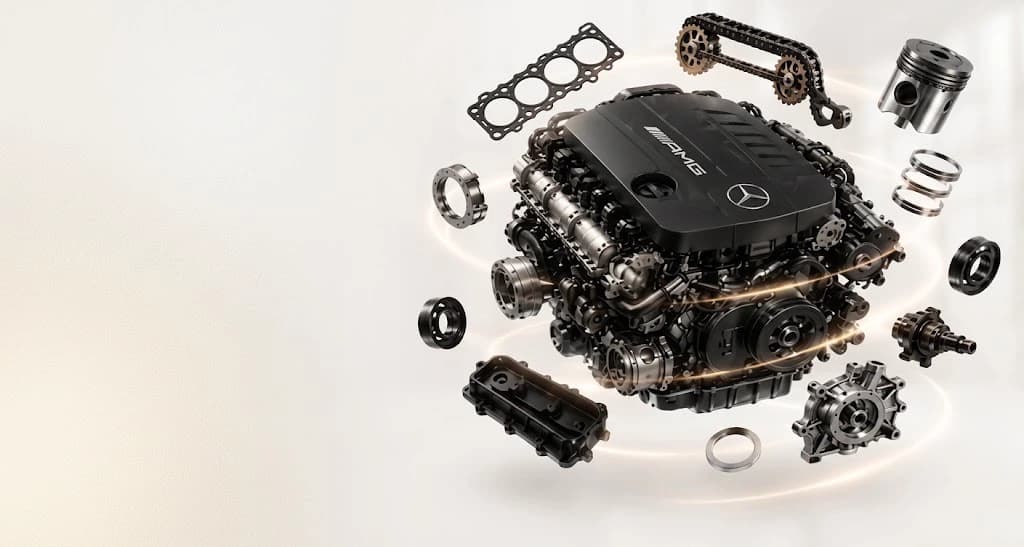 the engine exploded engine components