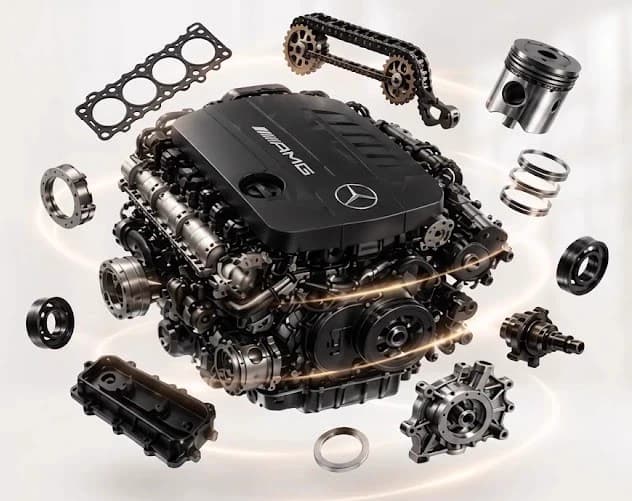 the engine exploded engine components